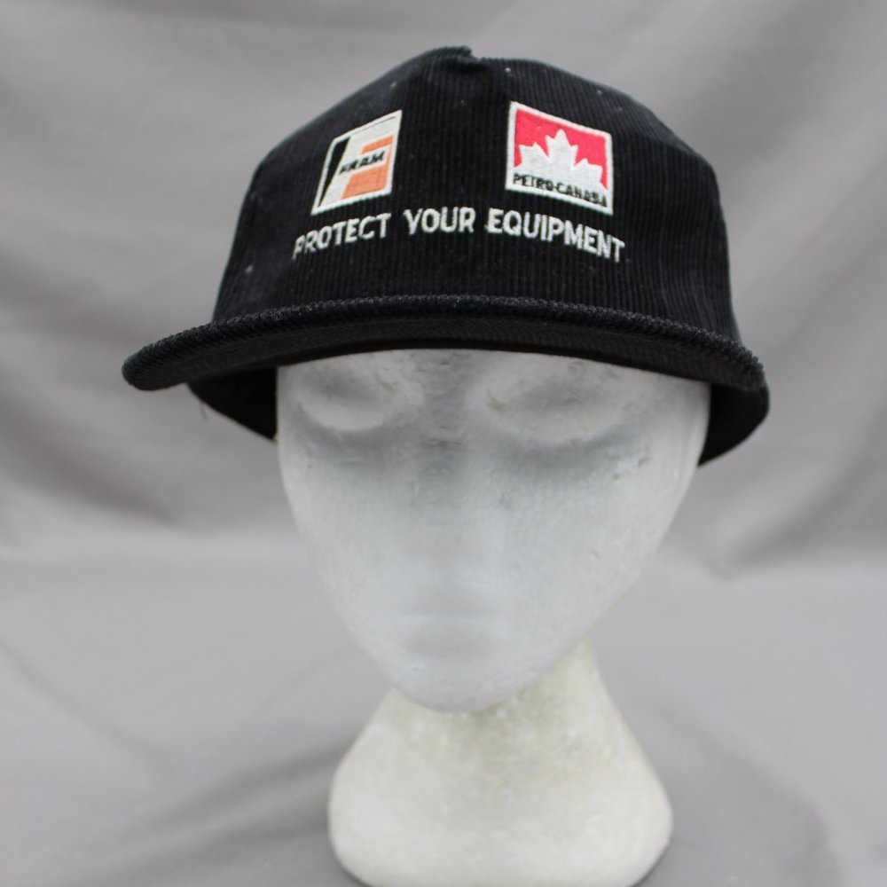 Vintage Corduroy Hat - Fram x Petro Canada Protect Your Equipment - Snapback